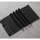 Cachecol Pashmina Masculino 250g Liso com Franjas