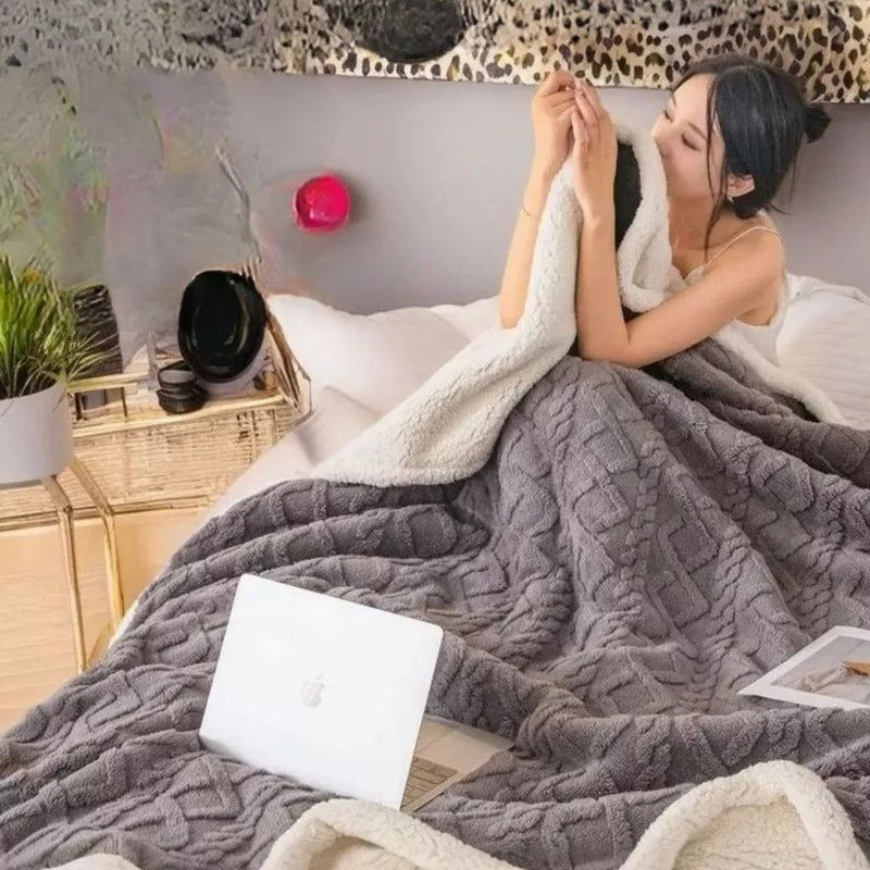 Coberta Casal Grossa em Lã Microfibra Soft para Inverno