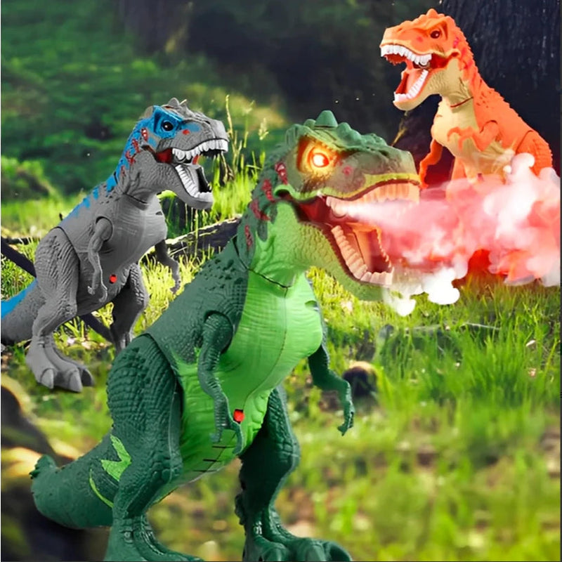 Dinossauro Rex de Brinquedo Realista – Tiranossauro que Anda e Solta Fumaça