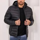 Jaqueta Puffer Masculina de Frio Intenso Impermeável com Capuz Removível