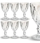 Jogo 6 Taças de Vidro Diamante Abacaxi Bico de Jaca 330ml – Copo Transparente Gourmet