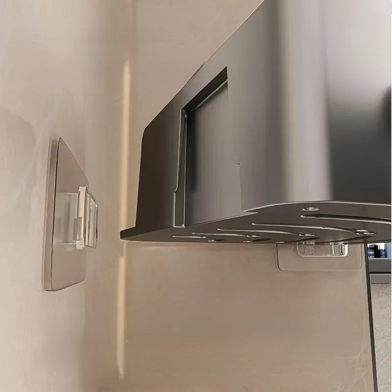 Kit 3 Suportes Organizadores de Shampoo – Prateleira de Banheiro Sem Furo em Alumínio Space Premium