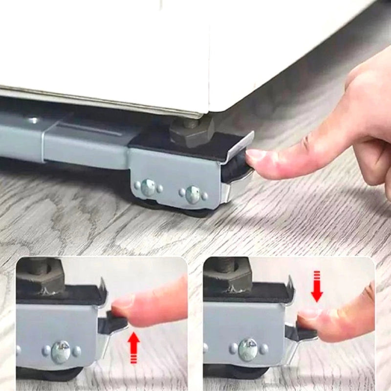 Suporte com Rodinhas Ajustável – Base para Geladeira, Fogão e Máquina de Lavar