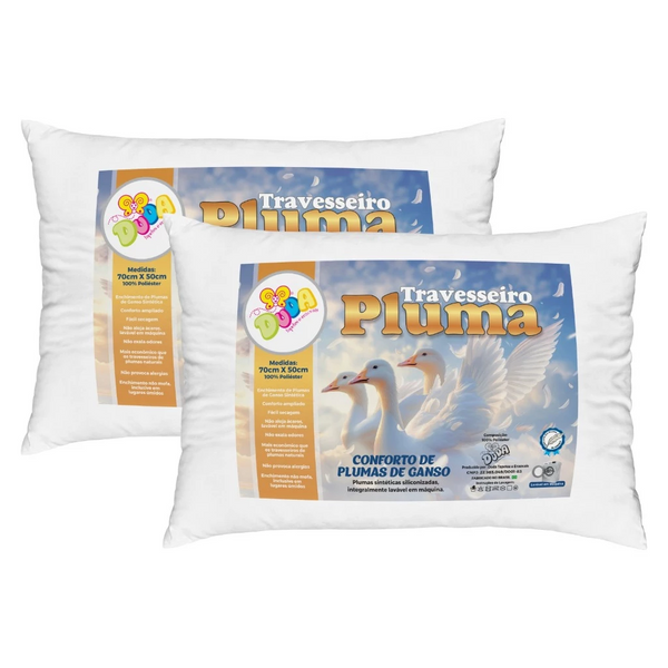 Travesseiro Pluma de Ganso Antialérgico e Macio - Compre 2 Leve 4